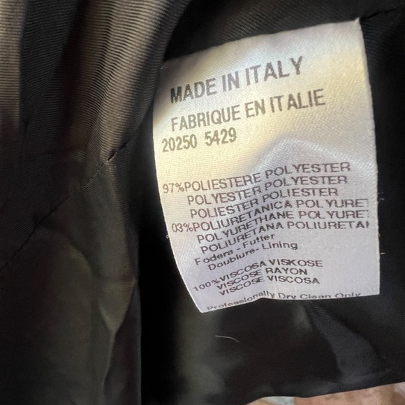 BYBLOS Rare Vintage Black Knee Length Zip Front Overcoat with Tunic Style Collar - Picture 12 of 12